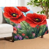 Poppy Fleece Blanket Home Decor