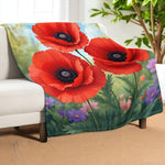 Poppy Flower Blanket Home Decor