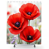 Poppy Flower Shower Curtain