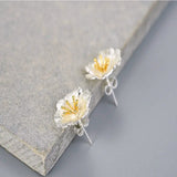 Poppy Stud Earrings Close Up View
