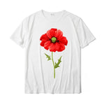 Poppy Flower White T-shirt