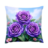 Purple Flower Pillow Case