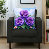 Purple Flower Pillow Case Home Decor