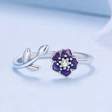 Purple Flower Ring Close Up View