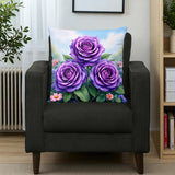 Purple Rose Pillow Home Decor