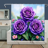 Purple Rose Shower Curtain Home Decor
