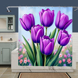 Purple Tulip Shower Curtain Home Decor
