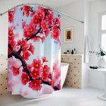 Red Cherry Blossom Shower Curtain