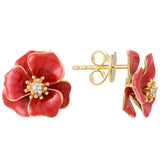 Red Poppy Earrings Side View
