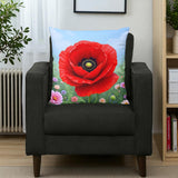 Red Poppy Pillow Home Decor