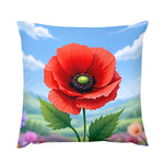 Red Poppy Throw Pillow