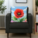 Red Poppy Throw Pillow Home Decor