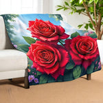 Red Rose Blanket Home Decor
