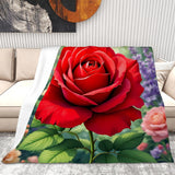 Red Rose Blanket Living Room
