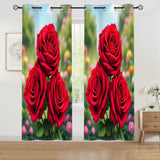 Red Rose Curtains Home Decor