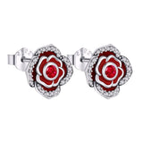 Red Rose Earrings
