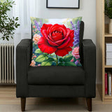Red Rose Pillow Case Home Decor