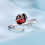 Red Rose Ring Close Up View