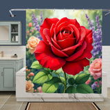 Red Rose Shower Curtain Home Decor