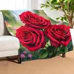 Red Rose Throw Blanket Home Decor