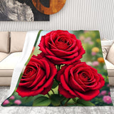 Red Rose Throw Blanket Living Room
