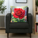 Red Rose Throw Pillow Home Decor