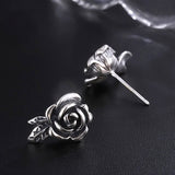 Retro Rose Earrings Back View
