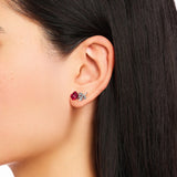 Rose Earrings on Ear