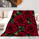 Rose Fleece Blanket Living Room