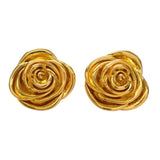 Rose Flower Design Gold Earrings