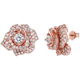 Rose Gold Flower Earrings Side View