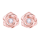 Rose Gold Rose Earrings
