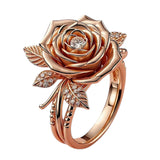 Rose Gold Rose Ring