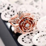 Rose Gold Rose Ring Top View
