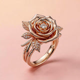 Rose Gold Rose Rings
