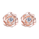 Rose Gold Rose Stud Earrings