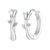 Rose Hoop Earrings
