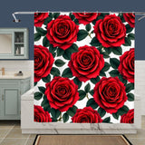 Rose Pattern Shower Curtain Home Decor