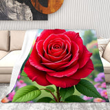 Rose Print Blanket Living Room