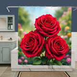 Rose Print Shower Curtain Home Decor