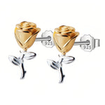 Rose Shaped Stud Earrings