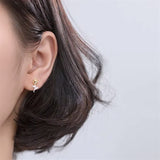 Rose Shaped Stud Earrings on Ear