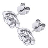 Rose Stud Earrings Back View