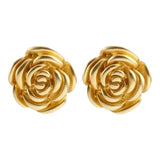 Rose Stud Earrings Gold
