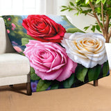 Rose Throw Blanket Home Decor