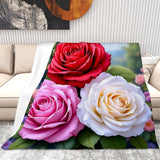 Rose Throw Blanket Living Room