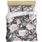 Grey Floral Duvet Cover