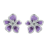 Purple Flower Earrings