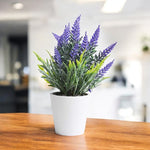 Artificial Potted Lavender Display