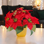 Artificial Potted Poinsettia